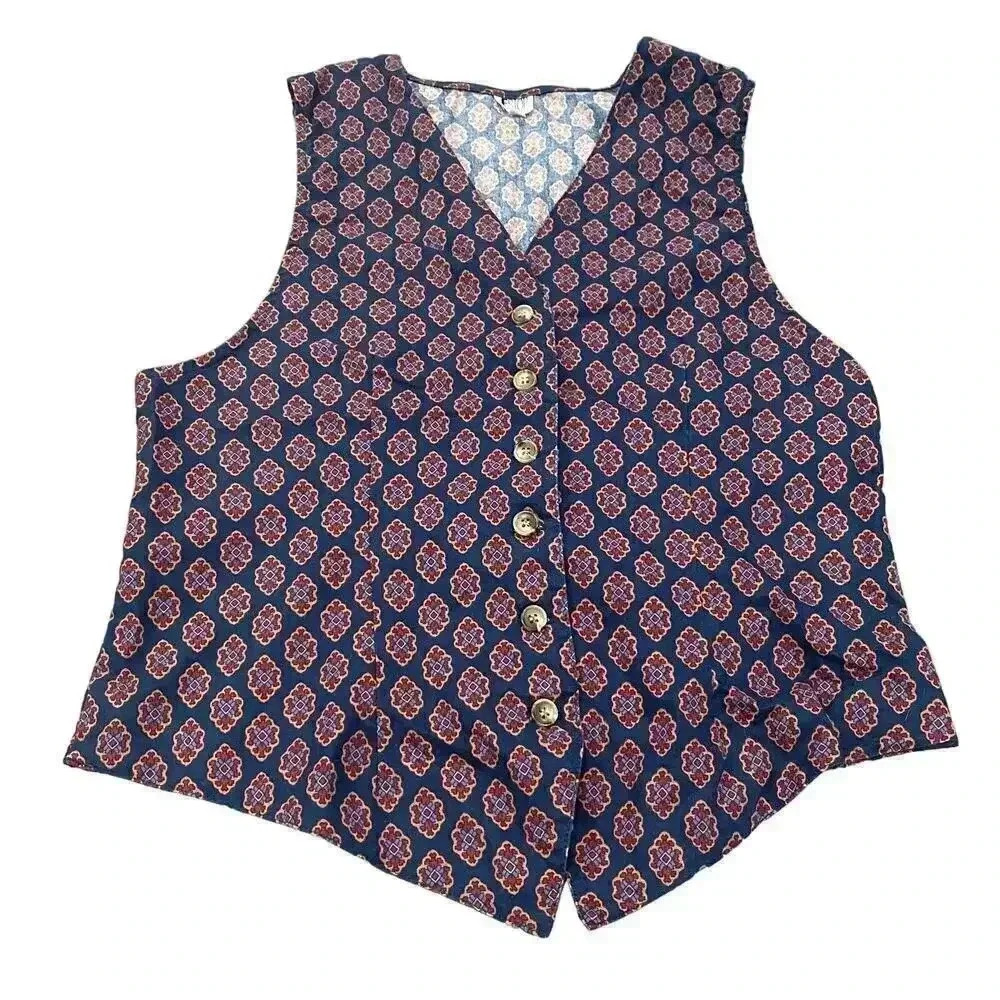 FSTOP Waistcoat Vest Paisley Prairie Western Cowgirl Tomboy
